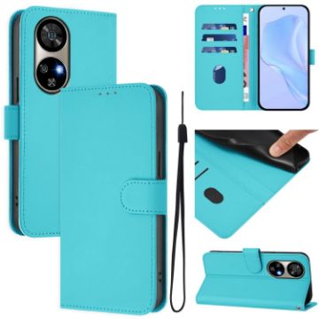 Ulefone Note 17 Pro Lake Blue Leather Phone Case with Lanyard - 1