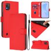 ZTE Blade A52 Lite Red Leather Phone Case with Lanyard - 1