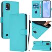 ZTE Blade A52 Lite Lake Blue Leather Phone Case with Lanyard - 1