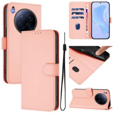 Tecno Camon 40 Premier Pink Leather Phone Case with Lanyard - 1
