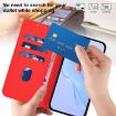 Moto G15 Red Leather Phone Case with Lanyard - Solid Color Skin Feel - 6