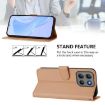 Moto G15 Leather Phone Case with Lanyard - Nude Solid Color Cover - 3
