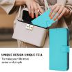 Moto G15 Lake Blue Leather Phone Case with Lanyard - Solid Color - 5