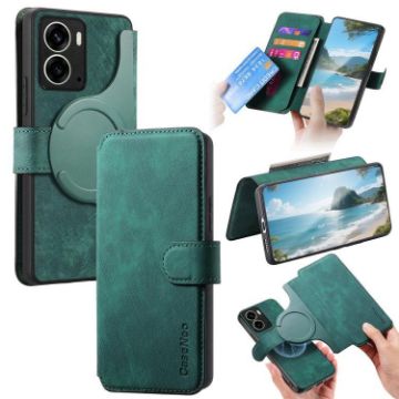 Realme 14 CaseNeo MagSafe RFID Anti-theft Leather Case - Green - 1