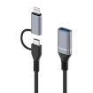 ADS-619 2 in 1 Type-C & 8 Pin to USB 3.0 OTG Adapter - Grey - 1