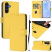 Samsung Galaxy A26 5G Leather Phone Case with Lanyard - Lemon Yellow - 1