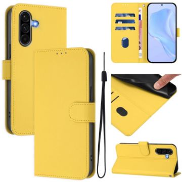 Samsung Galaxy A56 5G Lemon Yellow Leather Case with Lanyard - 1