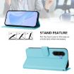 Samsung Galaxy A56 5G Sky Blue Leather Phone Case with Lanyard - 3