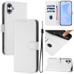 Samsung Galaxy A07 4G White Leather Phone Case with Lanyard - 1