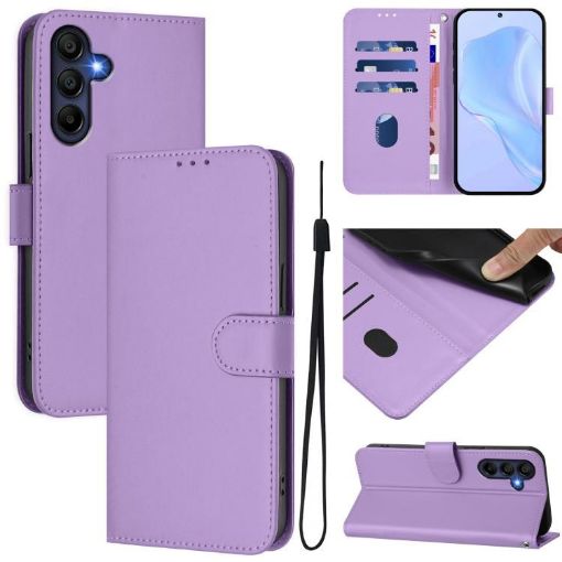 Samsung Galaxy A17 5G Leather Phone Case with Lanyard - Lavender Purple - 1