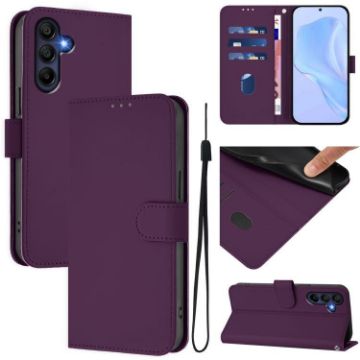 Samsung Galaxy A17 5G Violet Leather Phone Case with Lanyard - 1