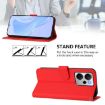 Realme 14 5G/14T 5G Red Leather Phone Case with Lanyard - 3