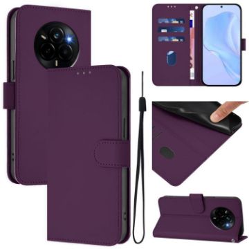 Realme Narzo 80 Pro Violet Leather Phone Case with Lanyard - 1