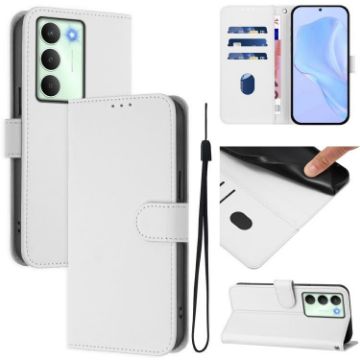 Realme V70 5G/14X Global White Leather Phone Case with Lanyard - 1