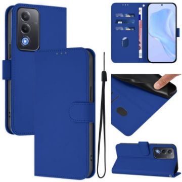 OPPO A5/A3 Pro 5G Leather Phone Case with Lanyard - Dark Blue - 1