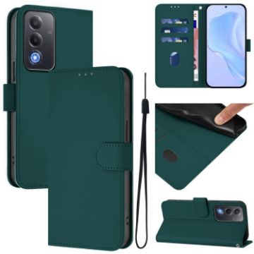 OPPO A5/A3 Pro 5G Leather Phone Case with Lanyard - Dark Green - 1