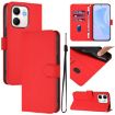 OPPO A5X 4G/5G Leather Phone Case with Lanyard - Red, Skin Feel - 1