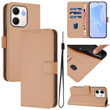 OPPO A5X 4G/5G Leather Phone Case with Lanyard - Nude Color - 1