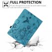Samsung Galaxy Tab A7 10.4 T500 Floral Bird Embossed Leather Case Blue - 7