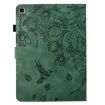 Samsung Galaxy Tab A7 10.4 T500 Green Floral Bird Embossed Leather Case - 3