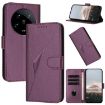 Xiaomi 14 Ultra Leather Phone Case - Triangle Pattern, Dark Purple - 1