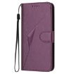 Xiaomi 14 Ultra Leather Phone Case - Triangle Pattern, Dark Purple - 2