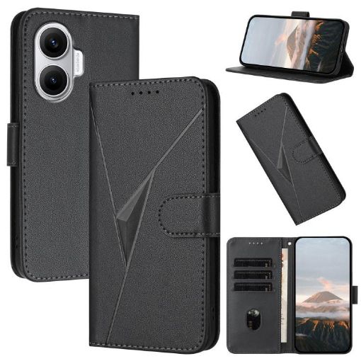 Redmi Turbo 4 Pro/Poco F7 Black Leather Case with Triangle Buckle - 1