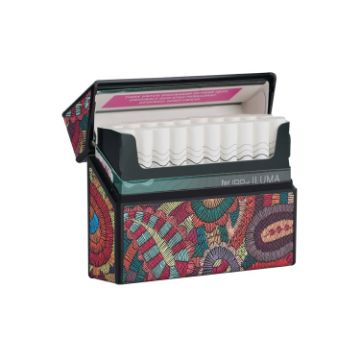 IQOS Series Grooved Leather PC Storage Box - Cashew Flower Red - 1