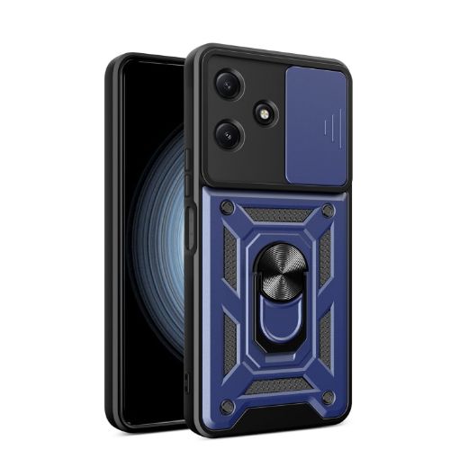 Redmi 12 5G Phone Case Blue - Sliding Camera Cover TPU+PC Design - 1