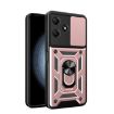 Redmi 12 5G Phone Case Rose Gold - Sliding Camera Cover TPU+PC - 1