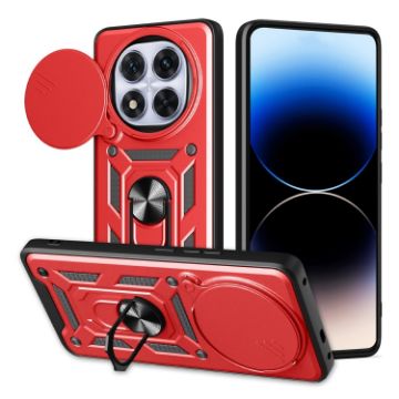 Red TPU+PC Phone Case for Redmi Note 14 Pro+ 5G with Sliding Camera Cover - 1