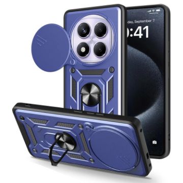 Redmi Note 14 Pro 4G Blue Phone Case with Sliding Camera Cover TPU+PC - 1