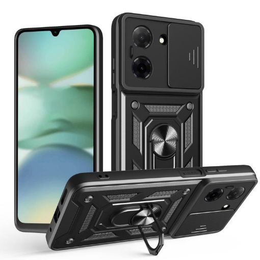 Redmi A5 4G Phone Case Black - Sliding Camera Cover TPU+PC Design - 1