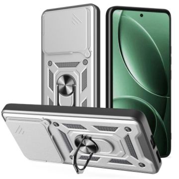 Redmi K80 5G Phone Case Silver - Sliding Camera Cover TPU+PC Design - 1