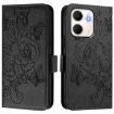 OPPO A5x 5G/4G Global Embossed Rose RFID Leather Case (Black) - 2