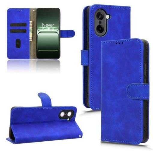 OnePlus Ace 5 Racing Blue Magnetic Flip Leather Phone Case Skin Feel - 1