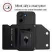 Redmi A5/Poco C71 Black Phone Case with Wrist Strap & 4 Card Slots - 5