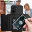 Redmi A5/Poco C71 Black Phone Case with Wrist Strap & 4 Card Slots - 6