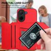 Redmi A5/Poco C71 Red Phone Case with Wrist Strap & 4 Card Slots - 6