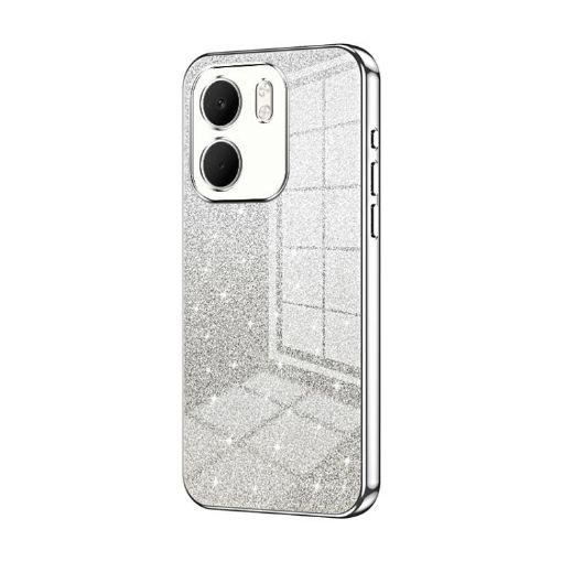 OPPO A5x 5G Silver Glitter Gradient Electroplated Phone Case - 1