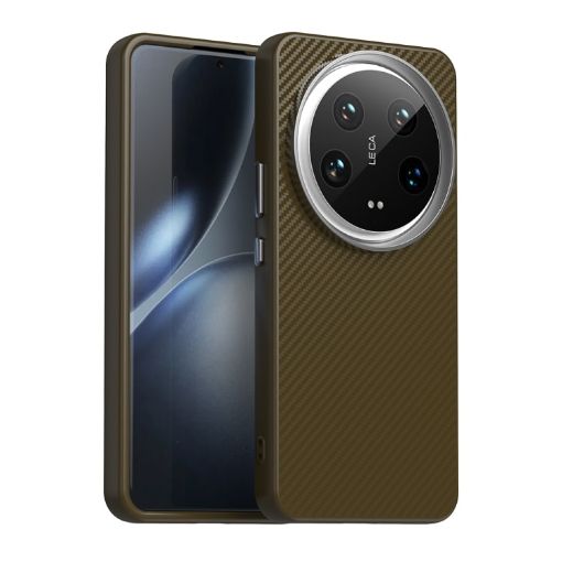 Xiaomi 14 Ultra Carbon Fiber IMD Phone Case - Brown - 1