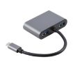 4 in 1 USB-C to RJ45, PD & Dual USB 3.1 Ethernet Adapter Cable - Grey - 2