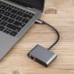 4 in 1 USB-C to RJ45, PD & Dual USB 3.1 Ethernet Adapter Cable - Grey - 6