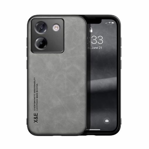 Xiaomi Poco M7 Pro 5G Light Grey Magnetic Leather Phone Case Skin Feel - 1