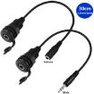 3.5mm TRS Stereo Ground Plug Panel Audio Cable 0.3m Female to Female - 2