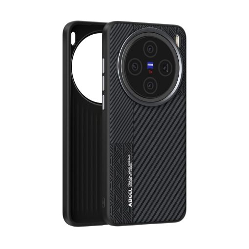 Vivo X200 ABEEL 6D Micro Relief MagSafe Case - Carbon Fiber Black - 1