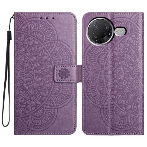 Xiaomi Poco F7 Pro/Ultra Purple Flower Embossed Leather Phone Case - 1