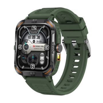ZW69 1.97" AMOLED Smart Watch, BT Call, Blood Oxygen/Heart Rate, Green - 1