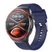 T82 1.43" Round Screen BT Call Smart Watch, Heart Rate, Blue Silicone Strap - 1