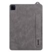 iPad Pro 13 2024 Grey TPU Leather Back Case with Wristband - 2